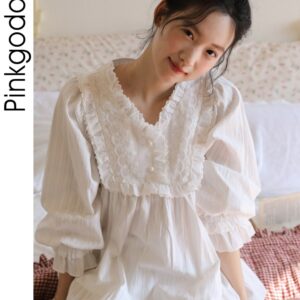 Đồ ngủ nữ ren viền ren phong cách Pháp mùa thu